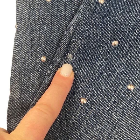 Current/Elliott Cropped Slim High Rise Studded Jeans Women’s Size 28 - Picture 12 of 12